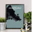 Honolulu City Map - No Frame Print-779205404