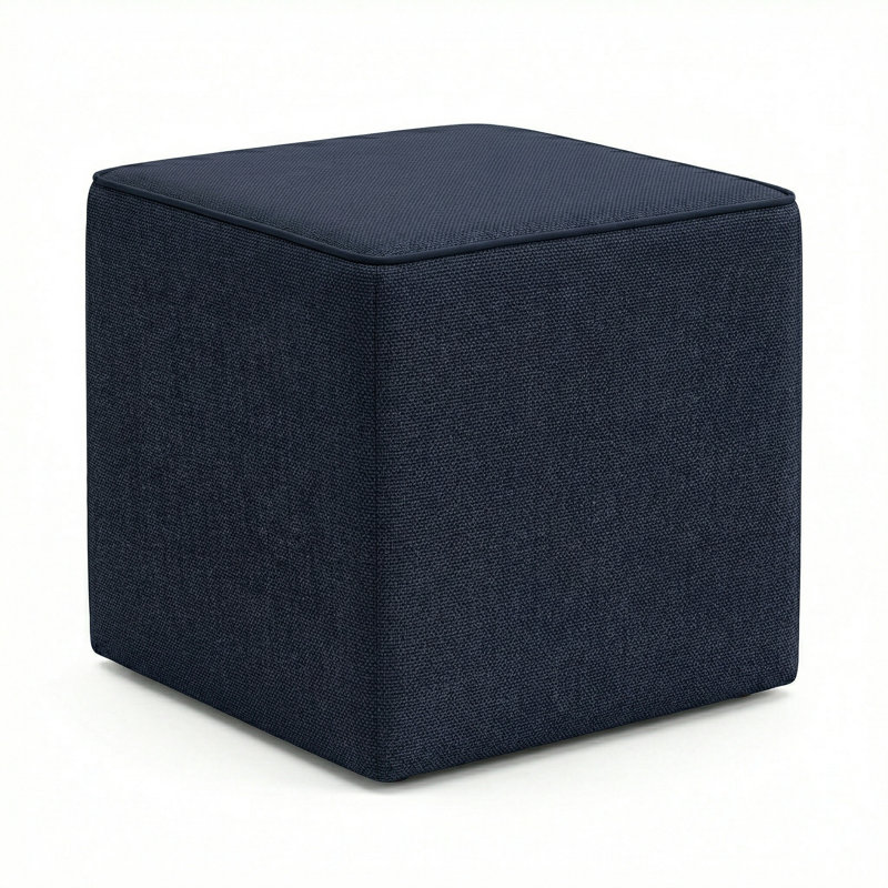 Berlin Gardens Lilly Hive 20" Square Pouf, Dark Navy