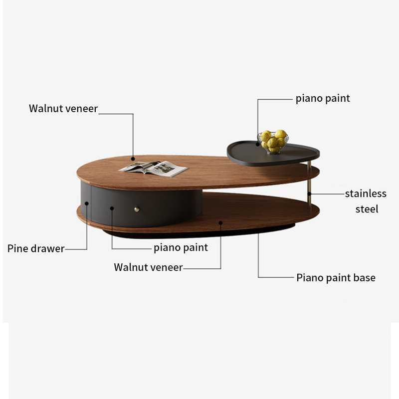 Table basse en noyer