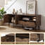 Meuble télé pour téléviseur de 65 po ou moins, centre de divertissement avec armoire de rangement, tiroir brun
