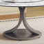 Table de salle à manger 59 "ronde avec plateau tournant rotatif à 360 ° - Plateau en pierre frittée résistant aux rayures et à la chaleur pour la salle à manger et la cuisine (table seulement)-977074066-977074064