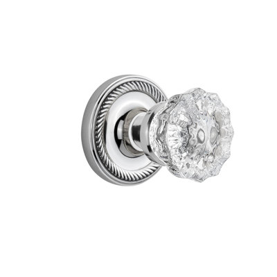Rope Rosette with Crystal Door Knob