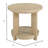 Ashal 26" Wide Coastal Round Accent Table in Beige Oak with a Lower Shelf