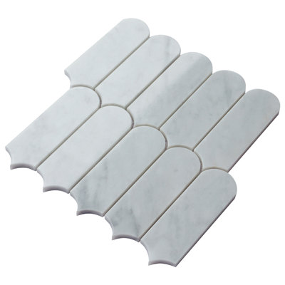 Moonlit Arches 10.4 In. X 9.77 In. Picket Polished Marble Mosaic Tile