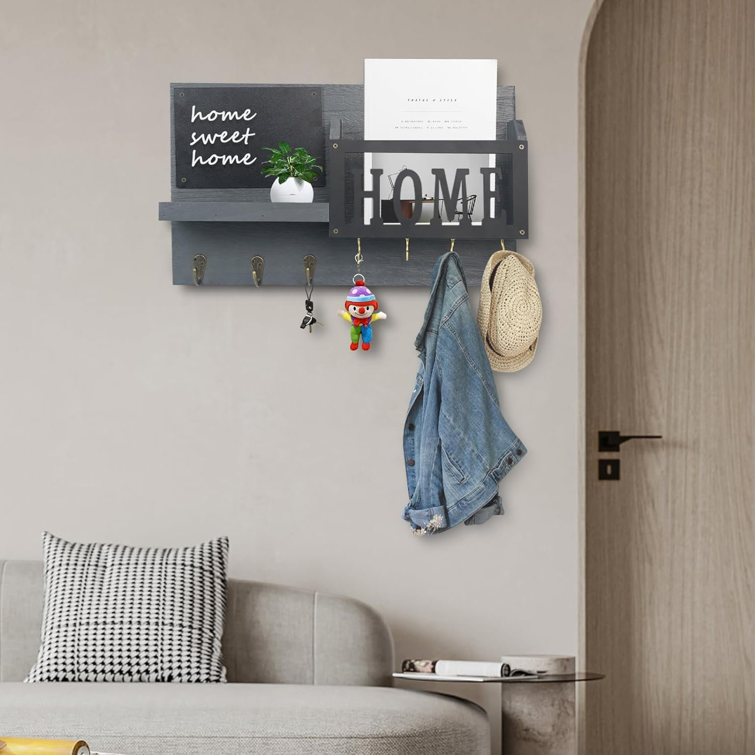 Belleze Wall Storage Organizer with Key Hooks | Wayfair