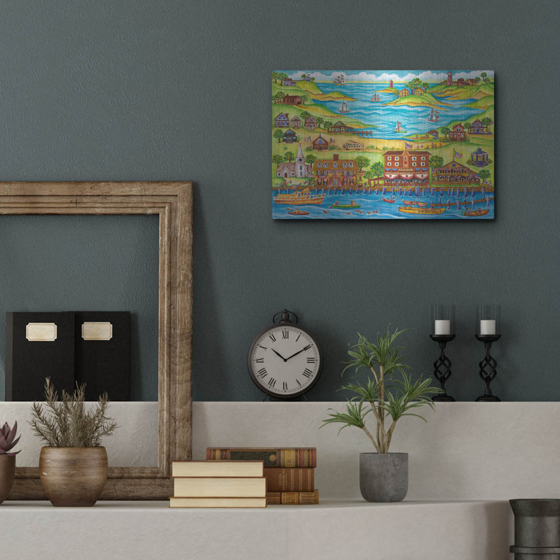 Art mural en métal Red Barrel Studio® «Maine Coast juillet 4ème» par Andrea Strongwater, H 12 po x l 16 po