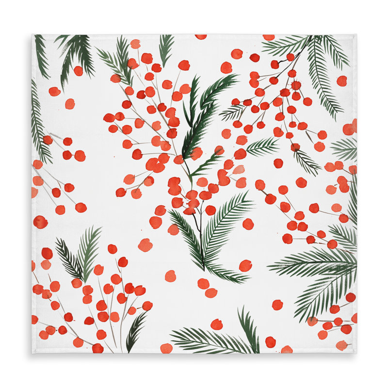 Mistletoe Leaf Tablecloth | White Trees Indoor/Outdoor Decor