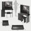 Ensemble de meuble-lavabo de 41 po avec commode gauche de grande taille + ensemble de commode avec tabouret rembourré, 2 centrales AC + 2 USB, support pour séchoir à cheveux, très grand miroir à DEL tactile, interrupteur 3 couleurs, EPA, GCC, certificat UL