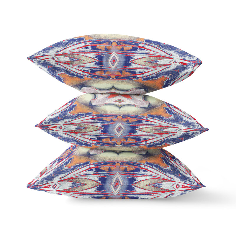 Coussin intérieur pastel zippé Pastel, 20 po X 20 po, Bleu / orange / jaune estompé, Faux suède