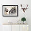 Lion Cub with Its Mother in Abstract - Picture Frame Painting Print on MDF-55580748-55580747