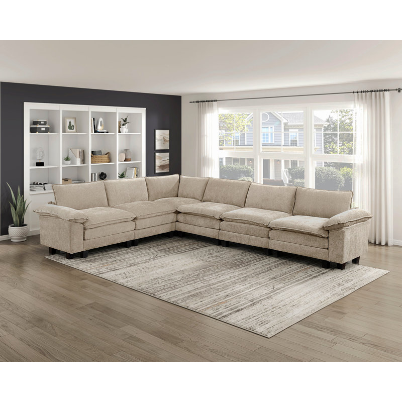 Ensemble de canapé modulaire 6 pièces Modern Contemporary, Taupe