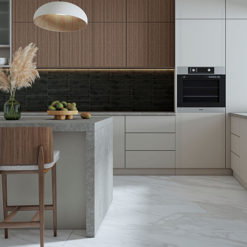 Arcadian 3in.x12in. Ceramic Subway Tile, Ash Matte