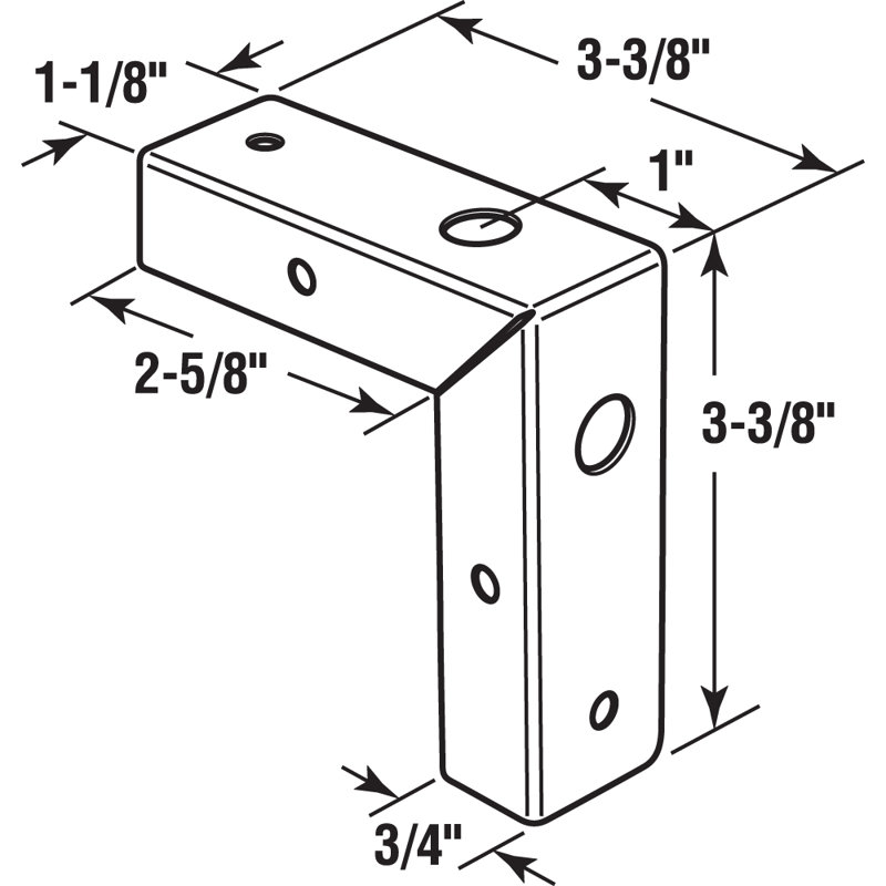 Support de réparation pour porte pliante Prime-Line, fixation en coin, porte de 1-1 / 8 po