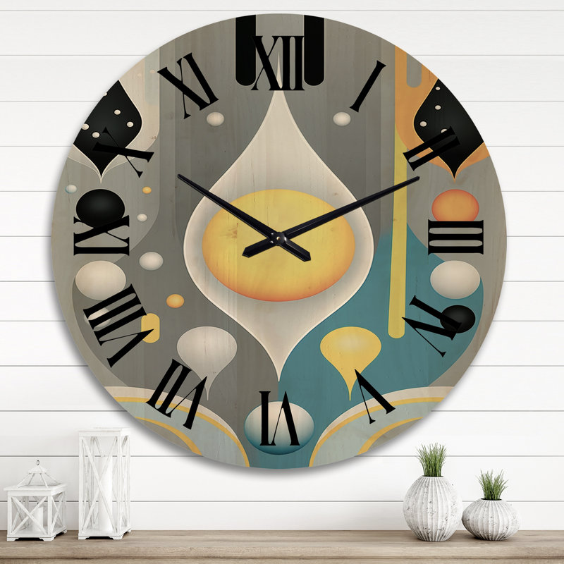 Horloge murale géométrique rétro, Très grand