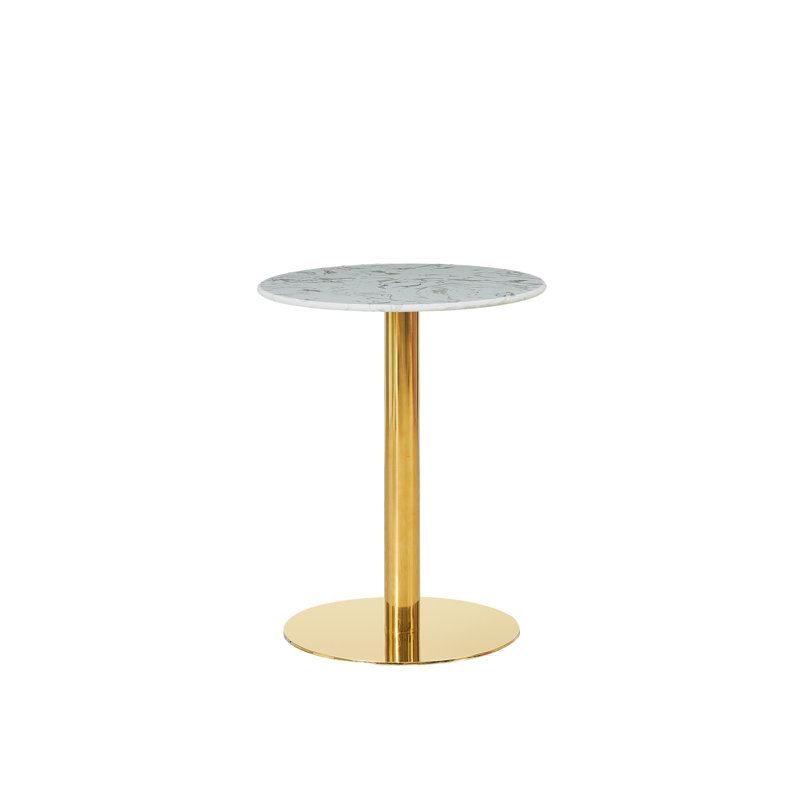 Carrington Round Metal Base Dining Table, White