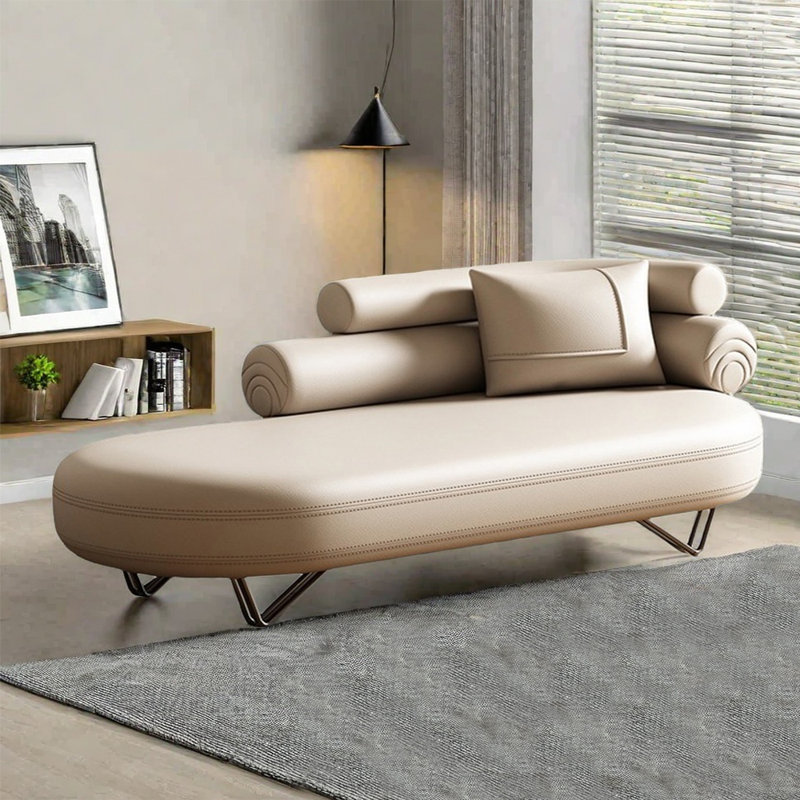 Comfortable high elastic sponge recliner, Right Hand Facing, Khaki