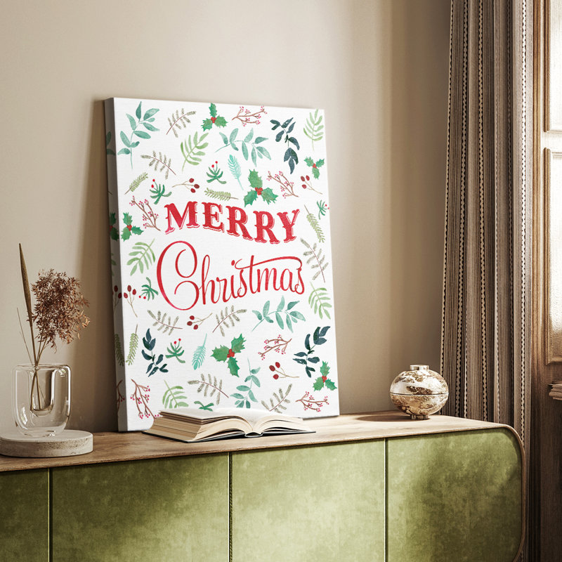 Verdure «Merry Christmas» - Cavas enveloppés de galerie, H 18 po x l 12 po