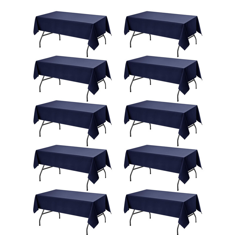 Black Tablecloths For Rectangle Tables, 6 Pack - 70 X 120 Inches - Reusable And Washable Table Clothes For 6-8 Ft Tables, Polyester Fabric Table Covers For Wedding, Party, Banquet