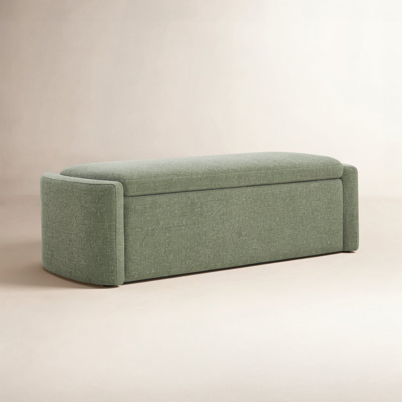 Becki Owens for Joss & Main 51.38" Rectangle Upholstered Lift Top Storage Ottoman, Marin Twig Performance Linen Blend
