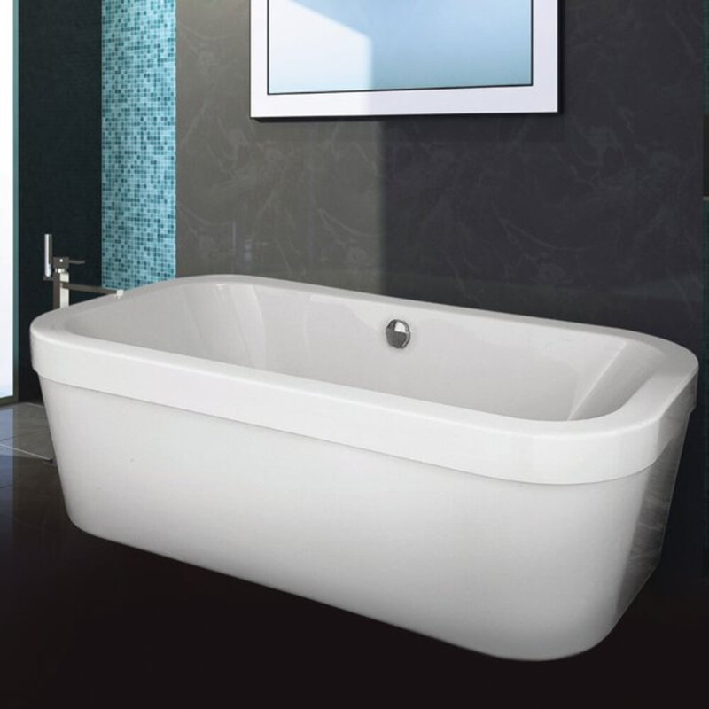 Elizabeth 72'' L Freestanding Soaking Bathtub, Satin Brass