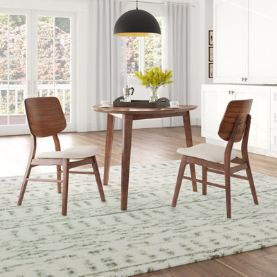 Lyan 3-Piece Wood Dining Set with Corner Table And 2 Chairs