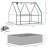 Outsunny 4' X 3' Galvanized Raised Garden Bed With Mini PVC Greenhouse Cover, Outdoor Metal Planter Box With 2 Roll-Up Windows For Growing Flowers, Fruits, Vegetables And Herbs