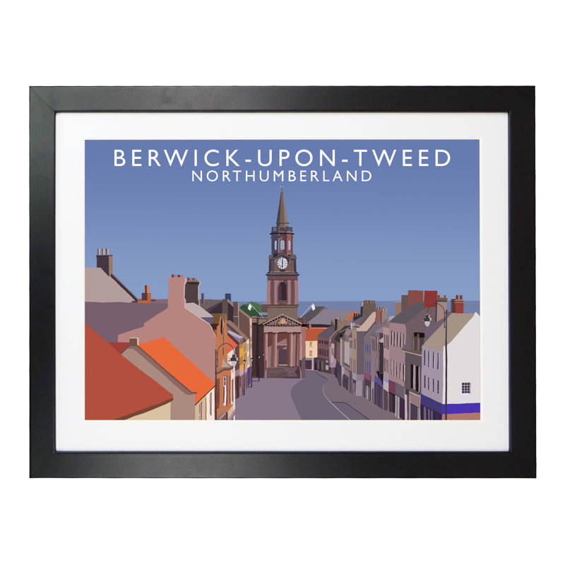 Berwick-Upon-Tweed 2 by Richard O'Neil - Print, Black Wood Frame, 33.5 cm H x 43.5 cm W x 2.2 cm D