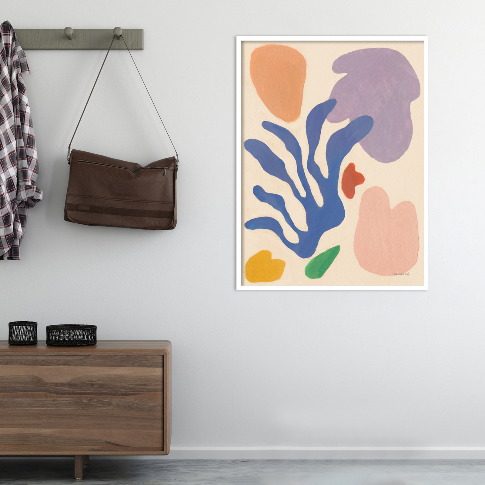 Honoring Matisse Warm by Danhui Nai, White, 41" H x 31" W x 1" D