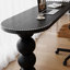 Bureau en bois massif noir demi-cercle + acrylique-119687690