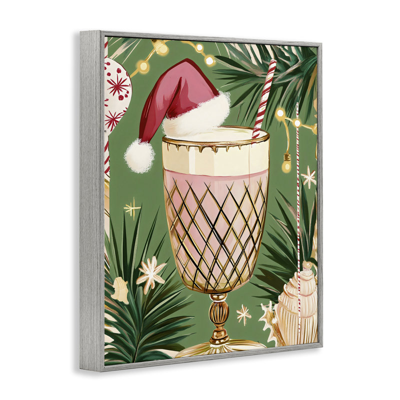 Giclée festive de Noël encadrée, design par Franklyn Gregory, H 14 po x l 11 po, Estampe numérique Farmhouse