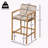Outdoor Wood Barstool Cushion Strap Fixing Easy Cleaning