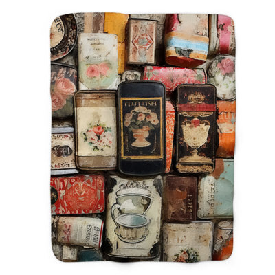 Boîtes à café patinées - couverture de qualité supérieure 1 pièce