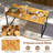  3 Pcs Outdoor Dining Set For 6 W/acacia Wood Tabletop Metal Frame Umbrella Hole