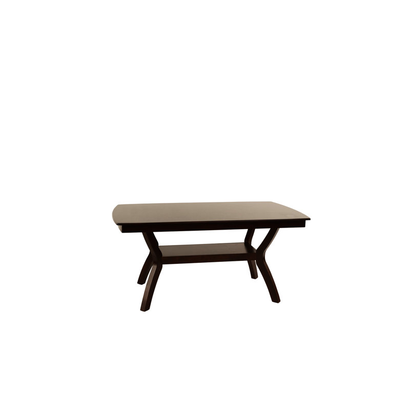 Table transitionnelle en bois massif avec tablettes - salle à manger rectangulaire pour un usage domestique contemporain