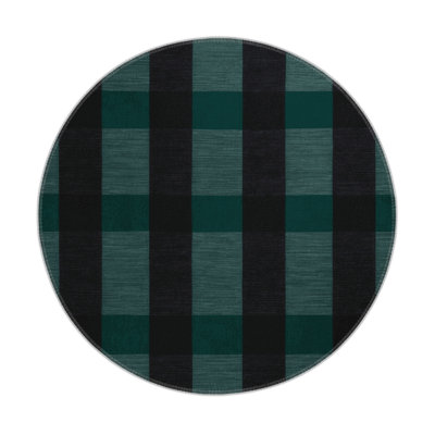 Tapis intérieur / extérieur noir à carreaux