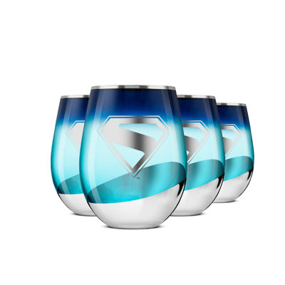 Superman A Symbol of Hope Stemless Glasses – 19 oz – Set of 4