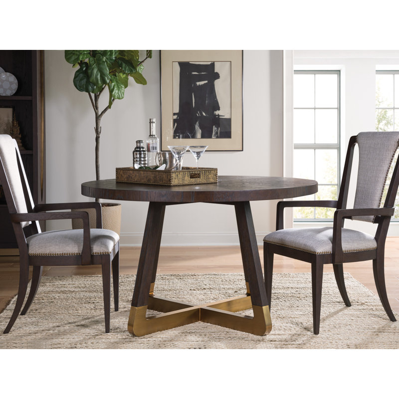 54" Brown Reclaimed Wood Round Dining Table