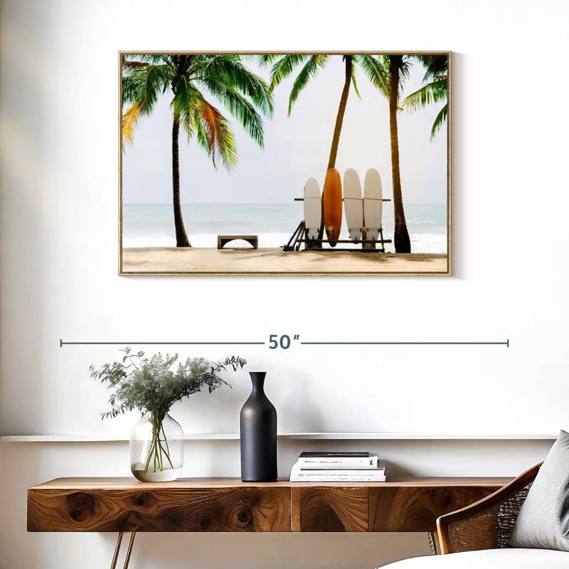 Configuration de la planche de surf, Cadre flottant en bois naturel, 37 po x 25 po