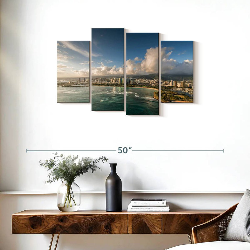 Tergel, Honolulu, Hawaï, vue aérienne, H 22 po x l 36 po