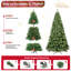 Arbre de Noël artificiel en PVC pré-éclairé avec lumières UL, fil mémoire dépliable et support en métal stable-1264366561