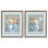 Ensemble de 2 cadres flottants Heirloom Bouquet on Stripes, design par Danhui Nai