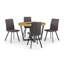 Armor Oak Round Solid Wood Top Metal Base Dining Table-193845815