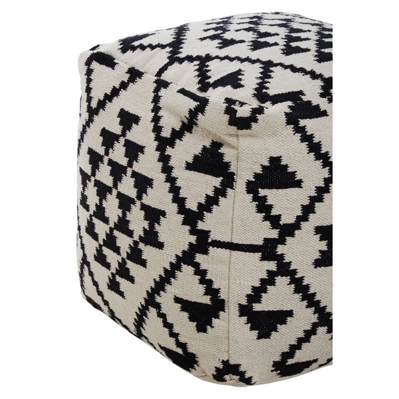 Archippos 50cm Wide Square Geometric Pouf Ottoman