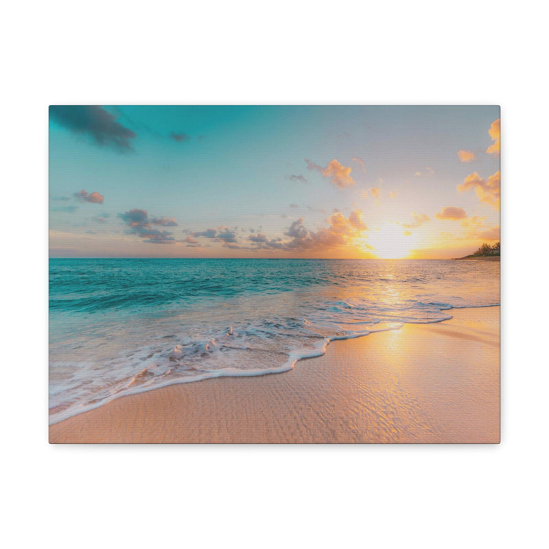 «Beach Blue Sky Daylight Ocean», art mural sur toile, H 12 po x l 18 po