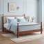 Base de lit plateforme en bois avec tête de lit tapissier et lattes, pieds-1922497904