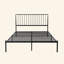 Grand lit plateforme noir avec structure en métal noir - Ajout de mobilier de chambre à coucher moderne: avec style-117417569