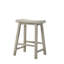 Ensemble de 2 tabourets ergonomiques de hauteur comptoir gris clair avec structure en bois massif et siège en panneau de particules, facile à assembler-337761553