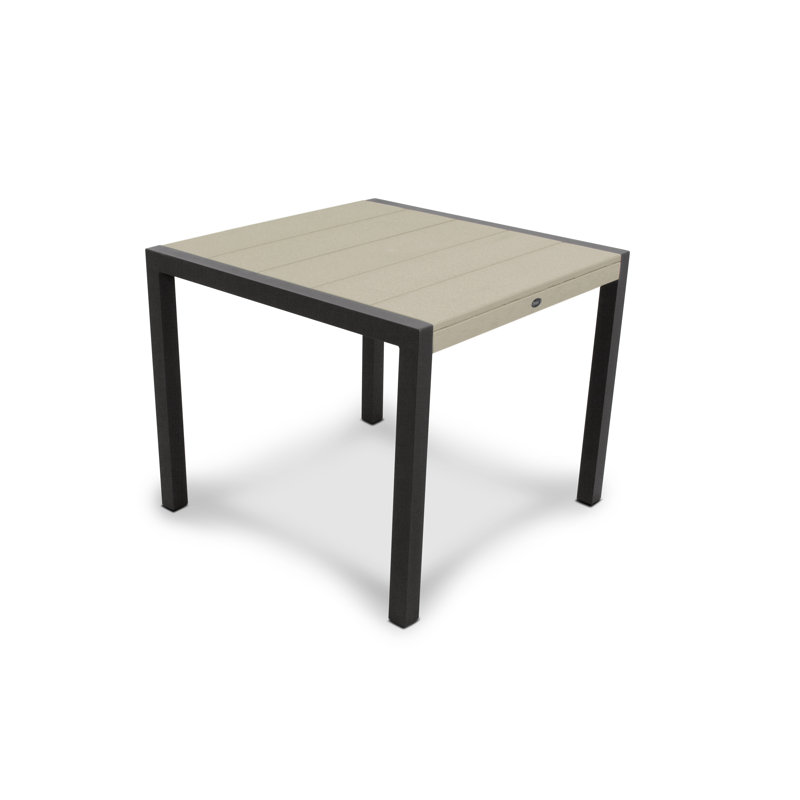 TREX Outdoors Surf City Dining Table, Textured Black/Sand Castle, 36" x 36"