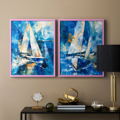NAUTICAL Series CLxxviii - reproduction encadrée de qualité supérieure - prête à être accrochée - aucun clou requis - aucun clou requis