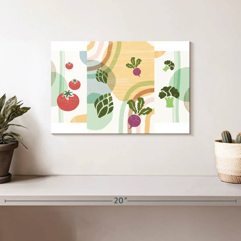 Yarlin Boho Abstract Vegetables, 8" H x 12" W